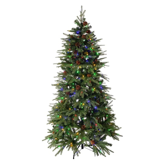 6Ft Pre-Lit Green Fir Artificial Christmas Tree with Warm White & Multicolor LED Lights By Glitzhome | 6 ft | Michaels®